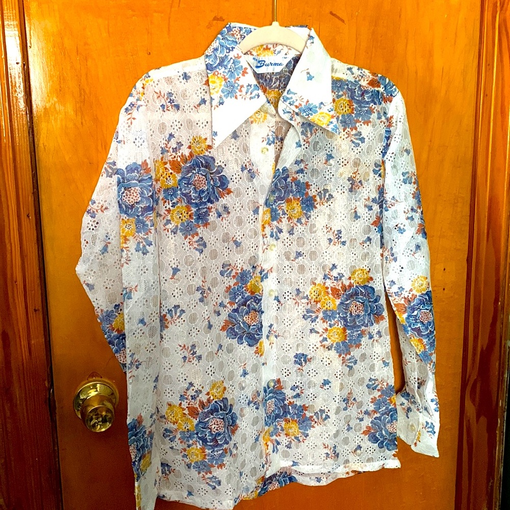Vintage 70s Collared Button Down - image 1